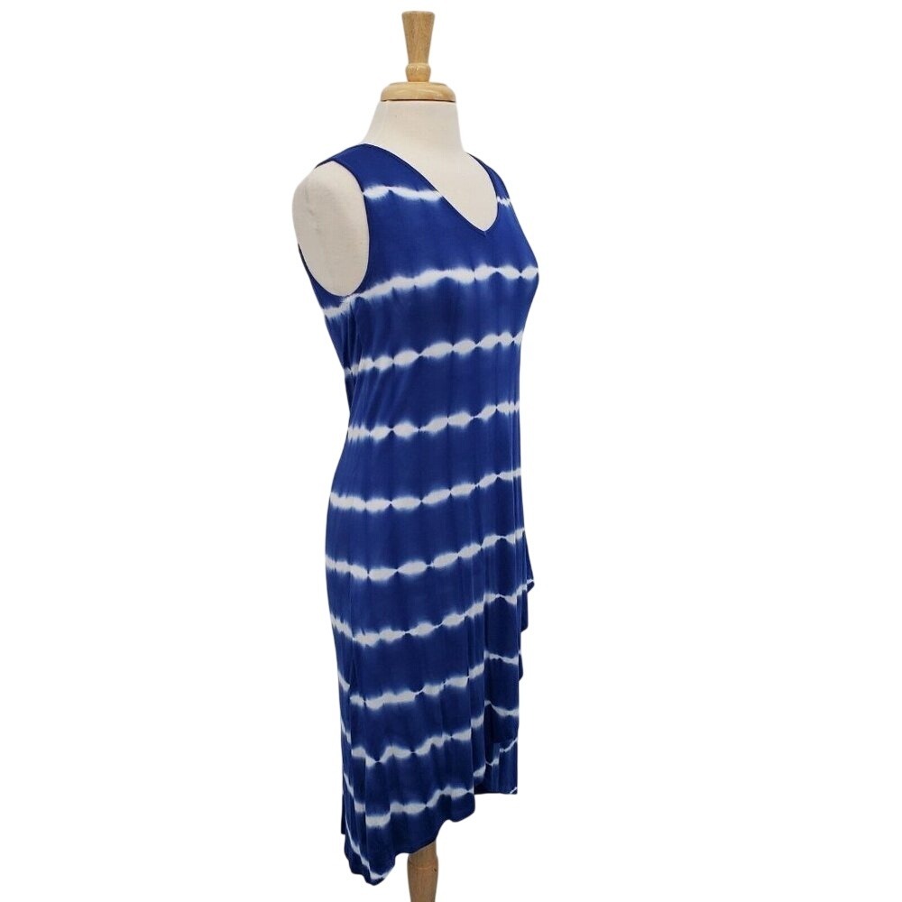 Design History Womens Blue White Tie Dye Sleeveless Maxi Dress Size M Casual NWT